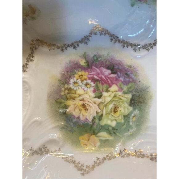 Carl Tielsch Altwasser Germany Bowl Porcelain Scallops Large Antique Handled Ruf - Picture 2 of 15